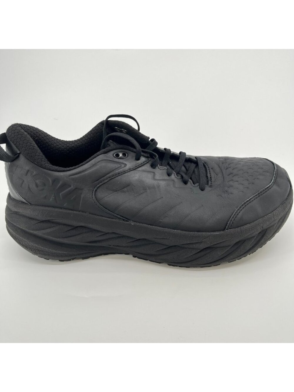 Hoka One One Bondi SR Mens Size 13 Black Athletic Walking Leather Shoes Sneakers